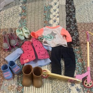 Stylish Kids Toy Set with Pink Scooter